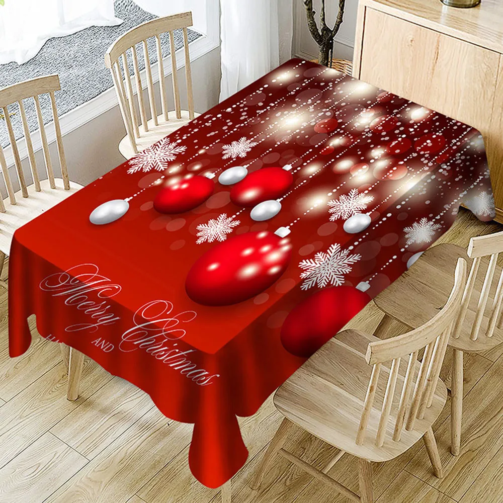 Christmas Tablecloth Print Rectangle Table Cover Holiday Party Home Decor High-quality Anti-stain anti-ash | Дом и сад