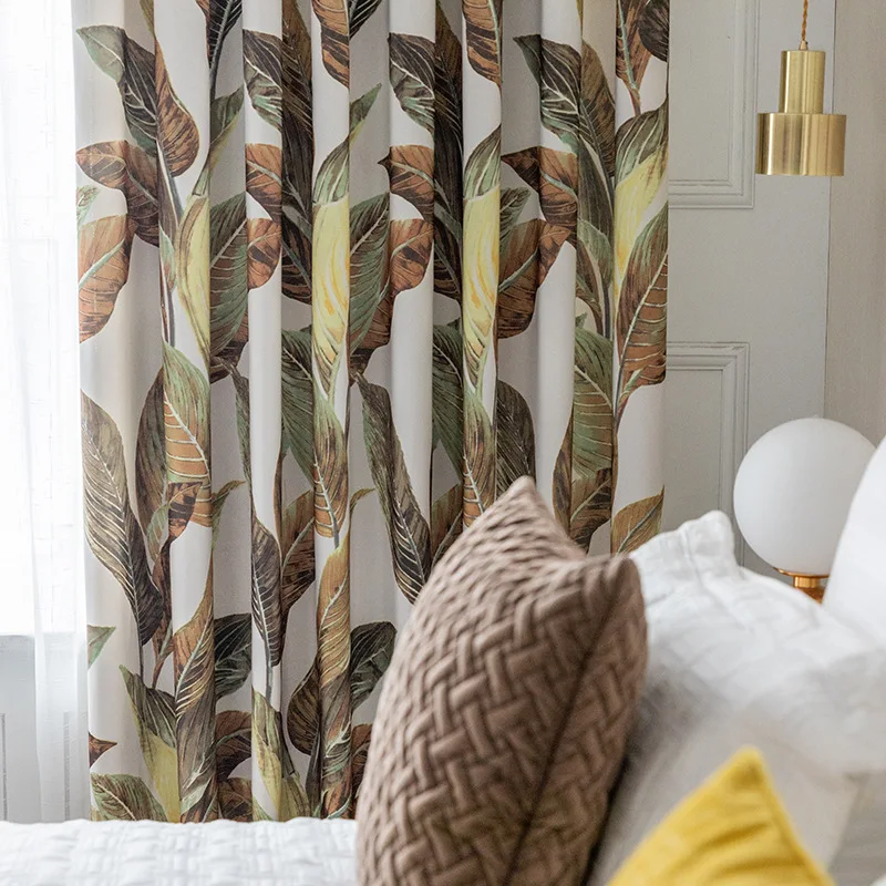 Leaf Patterns Modern Simple European Style Curtain Double Matte Screen Printing Curtain for Living Room Bedroom
Leaf Patterns Modern Simple European Style Curtain Double Matte Screen Printing Curtain for Living Room Bedroom