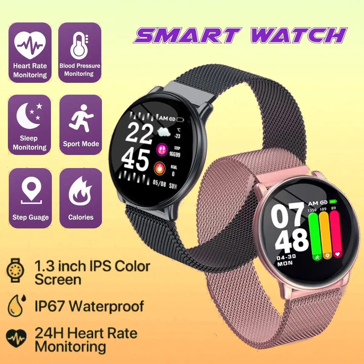 Men Women Smart Watch Blood Oxygen Pressure Activity Sport Wristband Fitness Bracelet Tracker Monitor Smartwatch for Android IOS
Men Women Smart Watch Blood Oxygen Pressure Activity Sport Wristband Fitness Bracelet Tracker Monitor Smartwatch for Android IOS