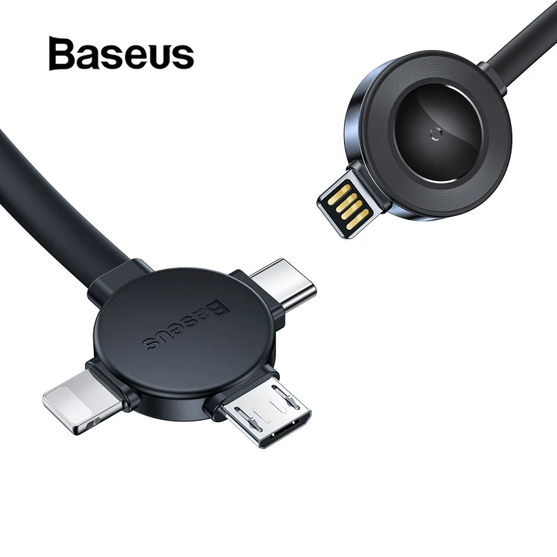 Baseus USB Cable 4 in 1 USB Type C Cable for iPhone Xs Max XR 11 Micro USB Cable Wireless Charger for iWatch Under 5.2.1 Version
Baseus USB Cable 4 in 1 USB Type C Cable for iPhone Xs Max XR 11 Micro USB Cable Wireless Charger for iWatch Under 5.2.1 Version