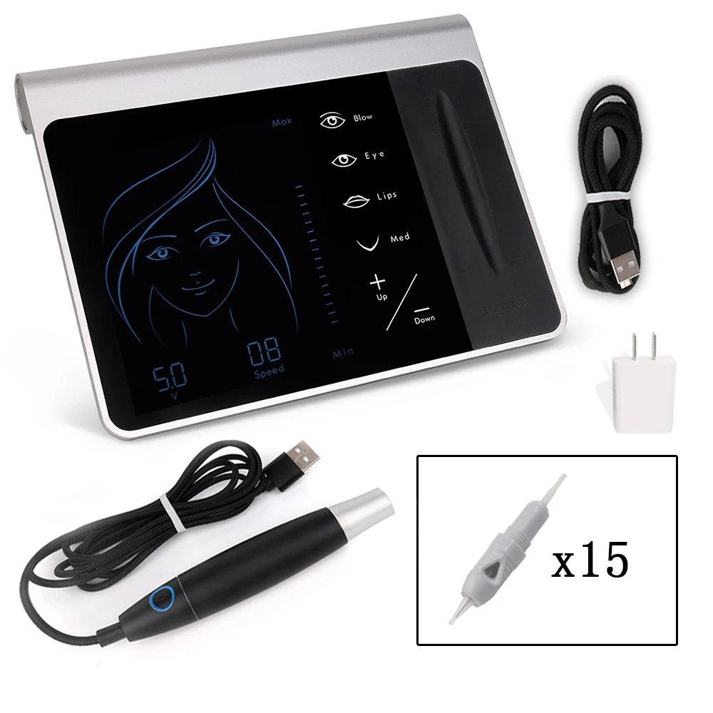 Newest Dermograph Maquillage Permanent Makeup Machine Pen Rotary Kit Tattoo Gun Liberty Digital Tattoo Machine with 15 Needles
Newest Dermograph Maquillage Permanent Makeup Machine Pen Rotary Kit Tattoo Gun Liberty Digital Tattoo Machine with 15 Needles