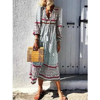 Boho Womens Maxi Dress Ladies Summer Autumn Long Sleeve Boho Print Vintage Long Sleeve Long Kaftan Sundress Plus Size 4 Colors
Boho Womens Maxi Dress Ladies Summer Autumn Long Sleeve Boho Print Vintage Long Sleeve Long Kaftan Sundress Plus Size 4 Colors