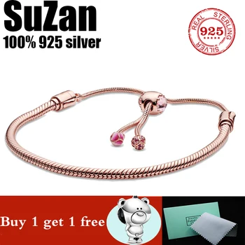 Suzan Authentic original logo 100% 925 sterling silver pan charm chain bracelet women fashion classic snake bracelet DIY jewelry
Suzan Authentic original logo 100% 925 sterling silver pan charm chain bracelet women fashion classic snake bracelet DIY jewelry