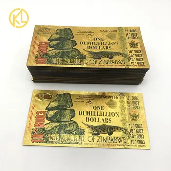 100pcs/lot Zimbabwe DUMILLION Dollars 6003 ZEROS Gold 999999 Plastic Banknotes with security UV light 
100pcs/lot Zimbabwe DUMILLION Dollars 6003 ZEROS Gold 999999 Plastic Banknotes with security UV light