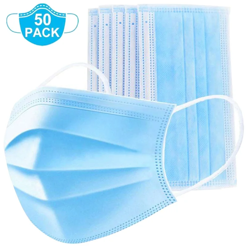 50Pcs Disposable Face Mask Safety Mask Dust Personal Health 3-Ply Ear Loop Mask Health Care
50Pcs Disposable Face Mask Safety Mask Dust Personal Health 3-Ply Ear Loop Mask Health Care