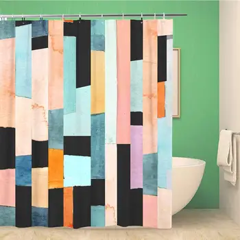 Bathroom Shower Curtain Watercolor Pattern Geometric Multicolor Stripes and Teals Abstract Geo Polyester Fabric 60x72 inches
Bathroom Shower Curtain Watercolor Pattern Geometric Multicolor Stripes and Teals Abstract Geo Polyester Fabric 60x72 inches