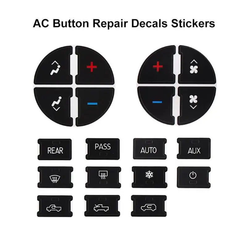Car AC Control Heater A/C Button Repair Kit Decals Stickers for Chevy GMC Replacement Vehicle Interior Car Sticker Decals
Car AC Control Heater A/C Button Repair Kit Decals Stickers for Chevy GMC Replacement Vehicle Interior Car Sticker Decals