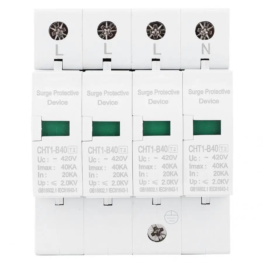 4P/40KA SPD Surge Protective Arrester Household Power Protection Switch Electrical Equipment
4P/40KA SPD Surge Protective Arrester Household Power Protection Switch Electrical Equipment