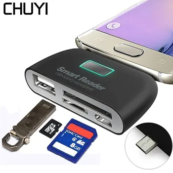 CHUYI Phone Type C HUB Mini 4-in-1 USB USB-C Multifunction 2.0 OTG/SD/TF Card Reader With Micro USB Charge Ports Hub For Laptop
CHUYI Phone Type C HUB Mini 4-in-1 USB USB-C Multifunction 2.0 OTG/SD/TF Card Reader With Micro USB Charge Ports Hub For Laptop