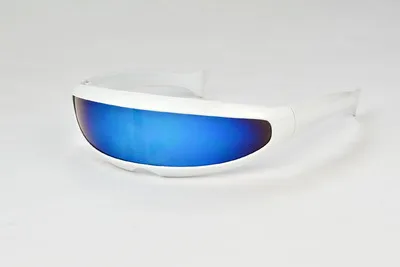 Футуристические зеркальные линзы узкие солнцезащитные очки Циклоп лазерные