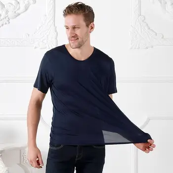 Men Silk T-shirt Top Knit Casual Crew Neck Shirts Short Sleeve Comfort
Men Silk T-shirt Top Knit Casual Crew Neck Shirts Short Sleeve Comfort