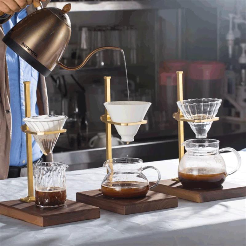 Hand Made Coffee Stand Copper Square Coffee Pour-over Rack Filter Cup Holder Drip Filter Bracket Wood Base Adjustable Height
Hand Made Coffee Stand Copper Square Coffee Pour-over Rack Filter Cup Holder Drip Filter Bracket Wood Base Adjustable Height