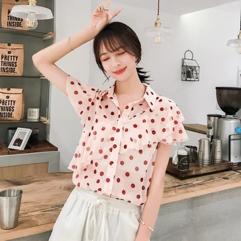 Korean Women Tops and Blouses Polka Dot Chiffon Blouse Office Shirt Blusas Mujer De Moda 2020 Short Sleeve Women Shirts Clothes
Korean Women Tops and Blouses Polka Dot Chiffon Blouse Office Shirt Blusas Mujer De Moda 2020 Short Sleeve Women Shirts Clothes
