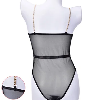 Metal Chain Strap Mesh Sexy Bodysuit Women Sleeveless Transparent Skinny Summer Romper Women Black Beach Ladies Bodysuits
Metal Chain Strap Mesh Sexy Bodysuit Women Sleeveless Transparent Skinny Summer Romper Women Black Beach Ladies Bodysuits