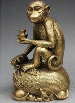925+++11" Folk China Fengshui Brass Money Rich Yuanbao Monkey Animal auspicious Statue
925+++11" Folk China Fengshui Brass Money Rich Yuanbao Monkey Animal auspicious Statue