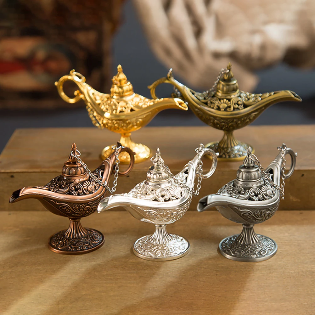 Aladdin Magic Lamp Metal Crafts Wishing Lamp Aromatherapy Stove Home Creative Decoration Gifts
Aladdin Magic Lamp Metal Crafts Wishing Lamp Aromatherapy Stove Home Creative Decoration Gifts