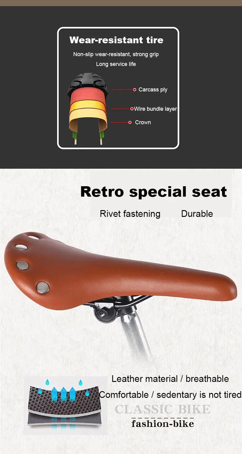 Clearance Road Bike 26 inch Retro Variable Speed Light Bicycle Commuter Vintage Adult Student Men And Women Selling 9