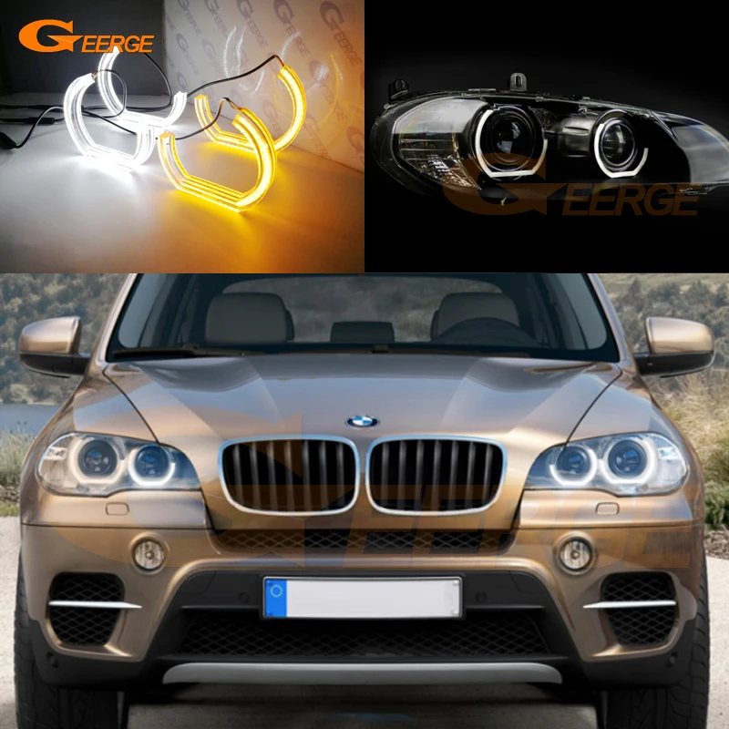 For BMW X6 E71 E72 X6M X5 E70 X5M 2008-2014 Excellent DTM M4 Style LED Angel Eyes White Amber switchback drl turn signal light
For BMW X6 E71 E72 X6M X5 E70 X5M 2008-2014 Excellent DTM M4 Style LED Angel Eyes White Amber switchback drl turn signal light