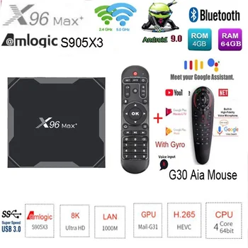 X96 max plus Smart TV Box Android9.0 Amlogic S905X3 x96 air 2.4G&5.0G WIIF BT4.0 1000M 8K optional g30/mx3 voice air mouse
X96 max plus Smart TV Box Android9.0 Amlogic S905X3 x96 air 2.4G&5.0G WIIF BT4.0 1000M 8K optional g30/mx3 voice air mouse