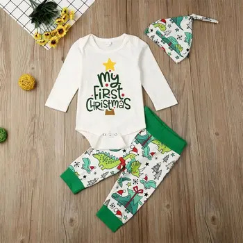Baby Boy Newborn Clothes My First Christmas Letter Long Sleeve Romper Dinosaur Pants Outfit Set Autumn Clothing
Baby Boy Newborn Clothes My First Christmas Letter Long Sleeve Romper Dinosaur Pants Outfit Set Autumn Clothing