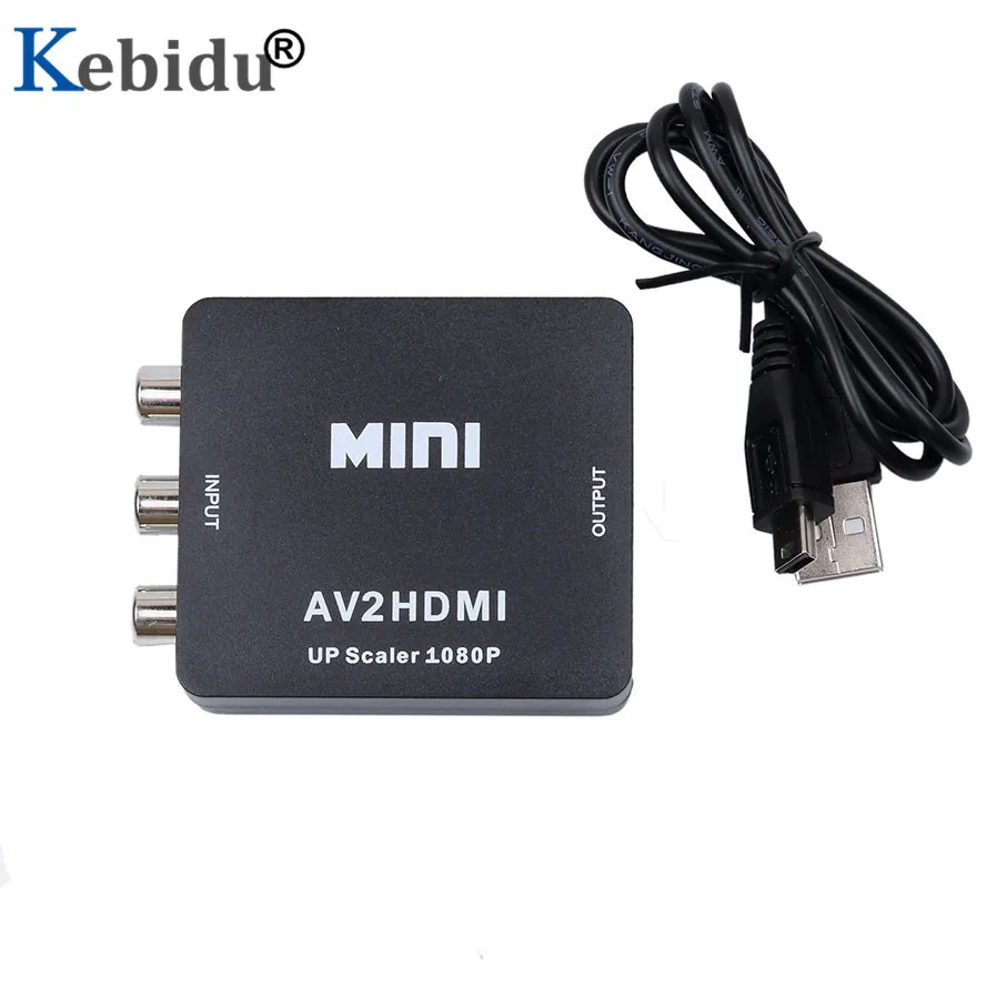 Kebidu AV HDMI преобразователь Full HD 1080P RCA адаптер мини композитный CVBS AV2HDMI аудио