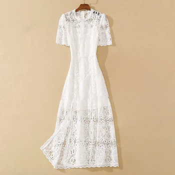 HIGH QUALITY New Stylish Fashion 2020 Designer Runway Dress Women's O-Neck short sleeve Hollow Out Embroidery Lace dress
HIGH QUALITY New Stylish Fashion 2020 Designer Runway Dress Women's O-Neck short sleeve Hollow Out Embroidery Lace dress