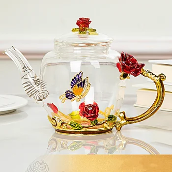 1PC Enamel Teapot Glass Teapot High Temperature Steamed Tea Boiled Teapot Boiling Water Pot Filter Teapot (Red Rose Style)
1PC Enamel Teapot Glass Teapot High Temperature Steamed Tea Boiled Teapot Boiling Water Pot Filter Teapot (Red Rose Style)