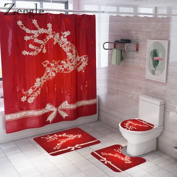 Zeegle Christmas Bathroom Curtain and Bath Mat Set Anti Slip Bathroom Carpets Waterproof Shower Curtain Washable Bath Rug Set
Zeegle Christmas Bathroom Curtain and Bath Mat Set Anti Slip Bathroom Carpets Waterproof Shower Curtain Washable Bath Rug Set