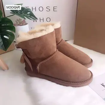 China's top quality snow boots in 2019, real sheepskin, 100% natural wool, women's shoes with bowed mink hair, 6 colors
China's top quality snow boots in 2019, real sheepskin, 100% natural wool, women's shoes with bowed mink hair, 6 colors