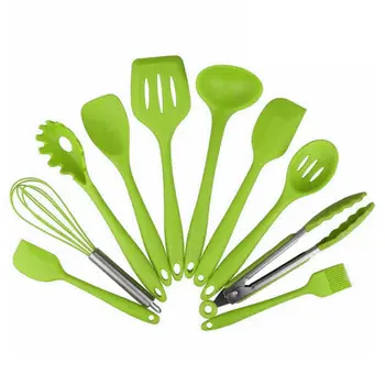 10 Pcs Kitchenware Silicone Heat Resistant Kitchen Cooking Utensils Non-Stick Baking Tool Cooking Tool Sets 
10 Pcs Kitchenware Silicone Heat Resistant Kitchen Cooking Utensils Non-Stick Baking Tool Cooking Tool Sets