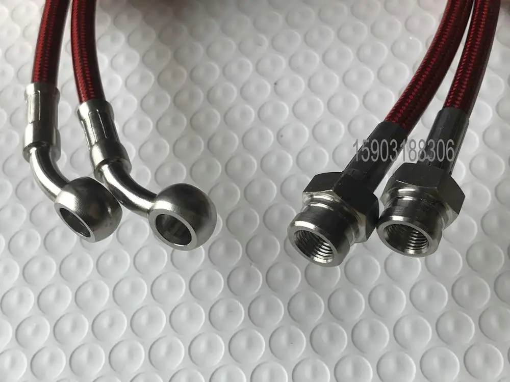 

AN3 natural stainless braid PU covered 1/8" PTFE center tube With 45degree banjo fitting and Hexagonal Joint