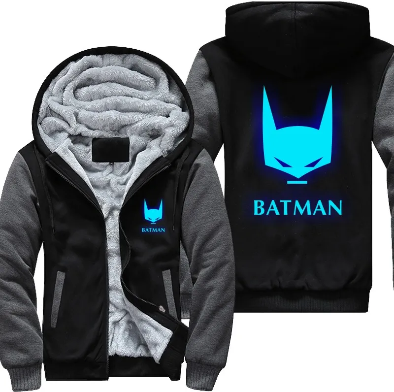 USA size Batman The Dark Knight Men's Women's Printing Pattern Cosplay Luminous Zipper Jacket Sweatshirts Thicken Hoodie Coat
USA size Batman The Dark Knight Men's Women's Printing Pattern Cosplay Luminous Zipper Jacket Sweatshirts Thicken Hoodie Coat