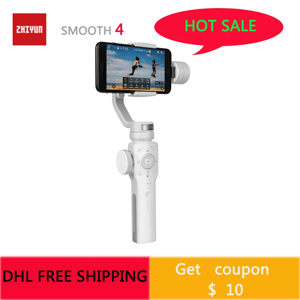 Zhiyun Smooth 4 3-Axis Handheld Smartphone Gimbal Stabilizer for Samsung S9 S8 iPhone 11 Pro Max XS XR X 8P 8 for Action Cam
Zhiyun Smooth 4 3-Axis Handheld Smartphone Gimbal Stabilizer for Samsung S9 S8 iPhone 11 Pro Max XS XR X 8P 8 for Action Cam