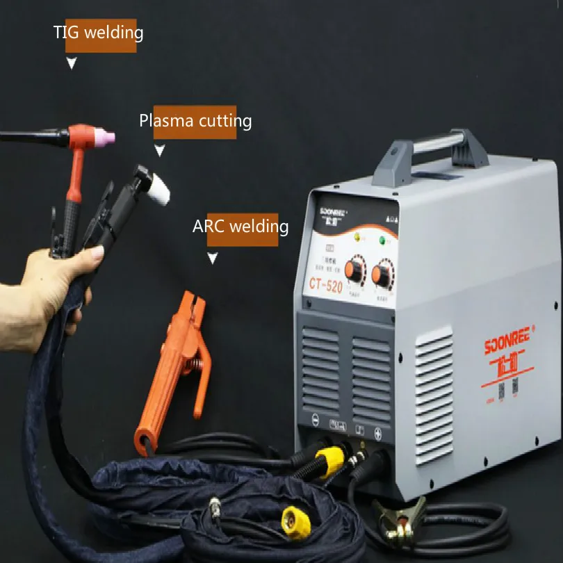 220v CT-520 multi-function arc welder welding machine with TIG welding Plasma cutting Plasma cutter functions
220v CT-520 multi-function arc welder welding machine with TIG welding Plasma cutting Plasma cutter functions