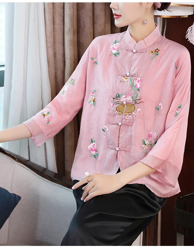 Китайский костюм в винтажном стиле вышитые блузки для женщин | Тематическая