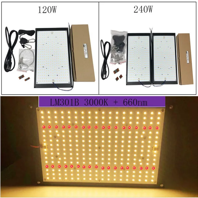 120W 240W Led Grow Light quantum board LM301B S6 288pcs Chip Full spectrum samsung 3000K Veg/Bloom state Meanwell driver
120W 240W Led Grow Light quantum board LM301B S6 288pcs Chip Full spectrum samsung 3000K Veg/Bloom state Meanwell driver