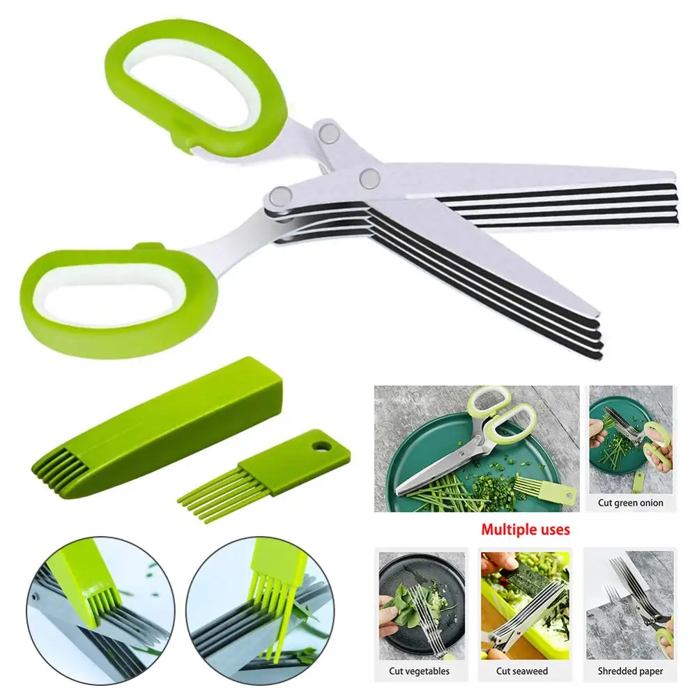 5 Layers Chopped Laver tool cut Spices Rosemary Kitchen Shredded scissor Scallion Cutter Herb Vegetable Shear Cook Cutting Tool
5 Layers Chopped Laver tool cut Spices Rosemary Kitchen Shredded scissor Scallion Cutter Herb Vegetable Shear Cook Cutting Tool