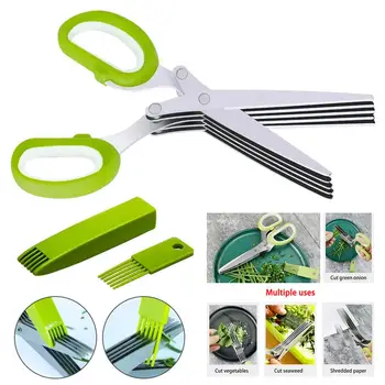 5 Layers Chopped Laver tool cut Spices Rosemary Kitchen Shredded scissor Scallion Cutter Herb Vegetable Shear Cook Cutting Tool
5 Layers Chopped Laver tool cut Spices Rosemary Kitchen Shredded scissor Scallion Cutter Herb Vegetable Shear Cook Cutting Tool