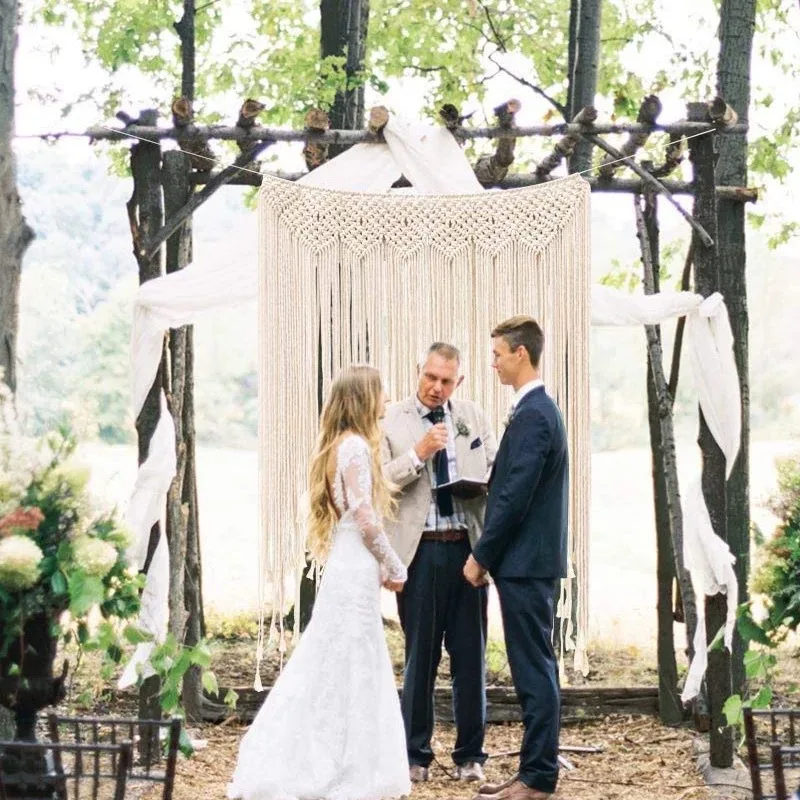 Large Hand-Woven Macramé Tapestry - Bohemian Wall Art & Wedding Backdrop 4 H132ba472852c48a78fd8d678363a0cc5t
