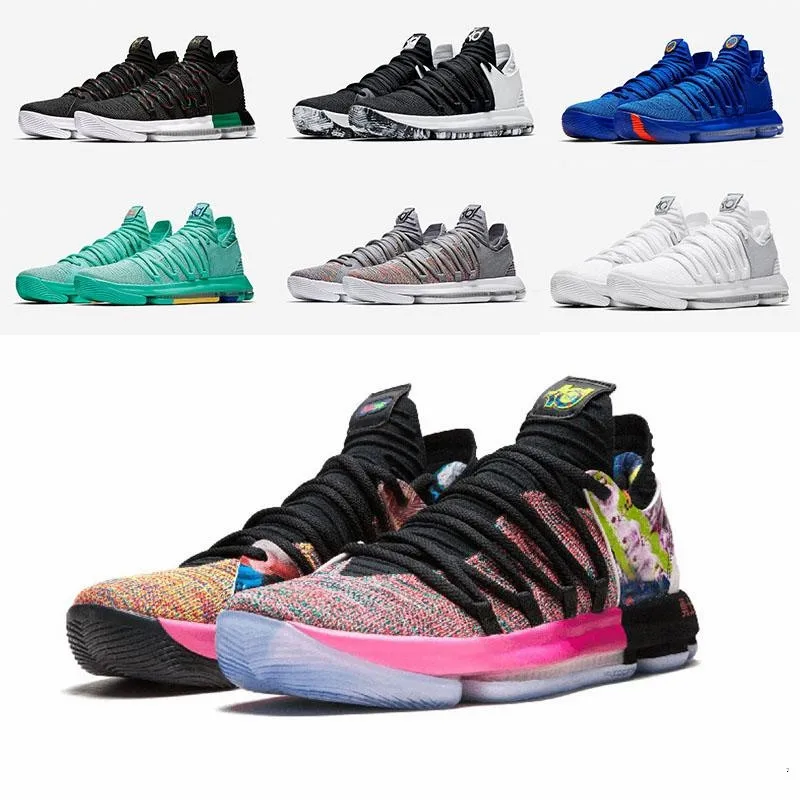 

New KD 10 Basketball Shoes black City Edition What The Red Velvet Platinum multicolor Hyper Turquoise Kevin Durant Sports Shoes