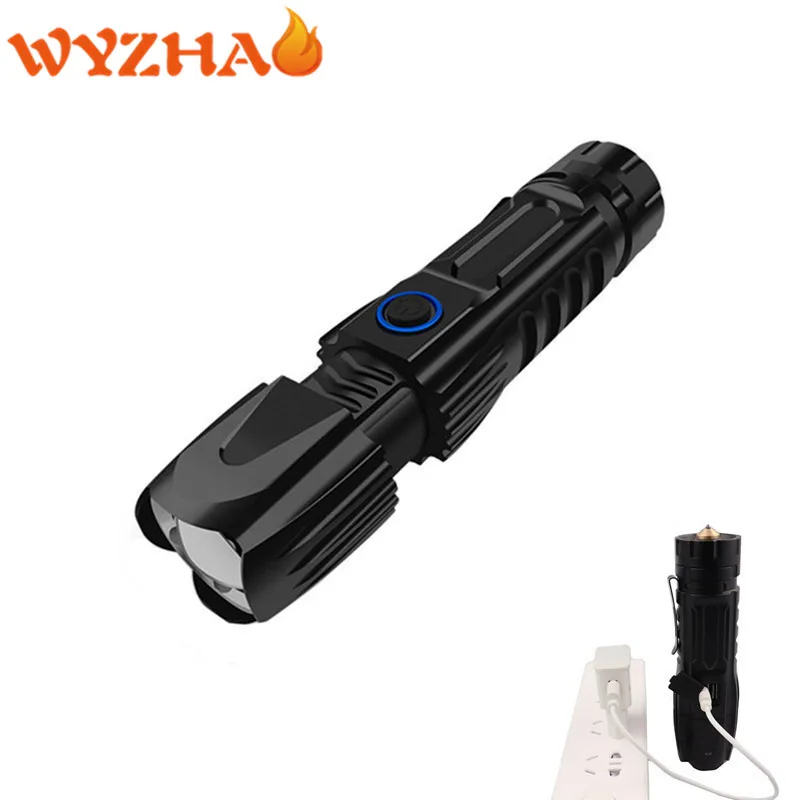 High power Zoom LED flashlight xhp-90 supports USB charging input and output with pen, safety hammer and strong light flashlight
High power Zoom LED flashlight xhp-90 supports USB charging input and output with pen, safety hammer and strong light flashlight