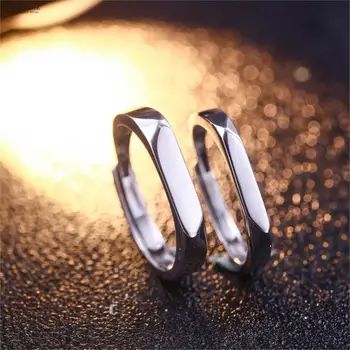 Fashion 100% Pure 925 Sterling Silver Rings Wedding Couple Rings Anniversary Accessories Adjustable Ring Gift For Man Woman 
Fashion 100% Pure 925 Sterling Silver Rings Wedding Couple Rings Anniversary Accessories Adjustable Ring Gift For Man Woman