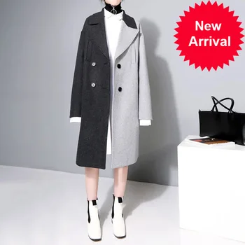 New Spring 2020 Lapel Long Sleeve Solid Color Black Gray Split Joint Loose Big Size Jacket Women Fashion 
New Spring 2020 Lapel Long Sleeve Solid Color Black Gray Split Joint Loose Big Size Jacket Women Fashion