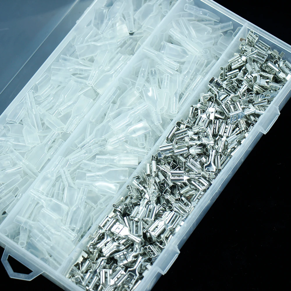 silvery Cold pressing terminal Quick connect connector with insulating sheath Combination suit 6.3 4.8 2.8 spring terminal
silvery Cold pressing terminal Quick connect connector with insulating sheath Combination suit 6.3 4.8 2.8 spring terminal