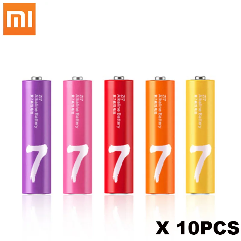 

XIAOMI ZMI 10PCS ZI7 AAA Lkaline Battery Rainbow Disposable Batteries Kit for Camera Mouse Keyboard Controller Car Toys Cells