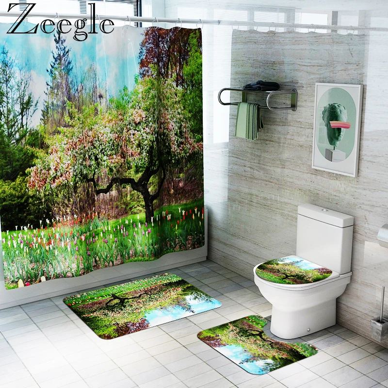 Zeegle Bathroom Curtain Waterproof Shower Curtain Anti-slip Bathroom Carpet Set Absorbent Shower Mat Microfiber Bath Foot Mat
Zeegle Bathroom Curtain Waterproof Shower Curtain Anti-slip Bathroom Carpet Set Absorbent Shower Mat Microfiber Bath Foot Mat