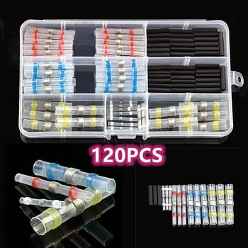 110Pcs Solder Seal Wire Connectors Heat Shrink Butt Connectors Insulated Waterproof Electrical Wire Terminals AWG22-10
110Pcs Solder Seal Wire Connectors Heat Shrink Butt Connectors Insulated Waterproof Electrical Wire Terminals AWG22-10