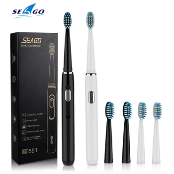 Seago 551 Rechargeable Electric Toothbrush with USB Charge Teeth Whitening Timer with 4 Modes Adult Waterproof Sonic Vibration
Seago 551 Rechargeable Electric Toothbrush with USB Charge Teeth Whitening Timer with 4 Modes Adult Waterproof Sonic Vibration