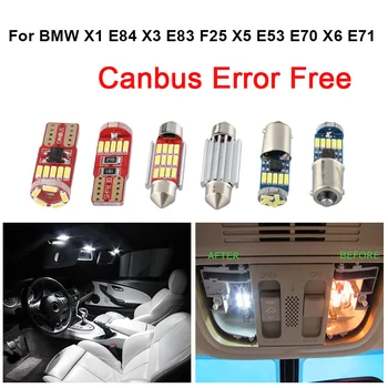 White Error Free Canbus LED Bulbs Interior Map Dome Trunk Light Kit For BMW X1 E84 X3 E83 F25 X5 E53 E70 X6 E71 2000-2015 
White Error Free Canbus LED Bulbs Interior Map Dome Trunk Light Kit For BMW X1 E84 X3 E83 F25 X5 E53 E70 X6 E71 2000-2015