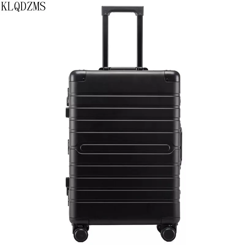 

Портативный Дорожный чемодан KLQDZMS из алюминиевого сплава, ручной чемодан на колесиках большой вместимости 28 дюймов, троллейный чемодан диаметром 20 дюймов и 24 дюйма